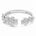 7 Paved Frivole Flowers Open Bracelet