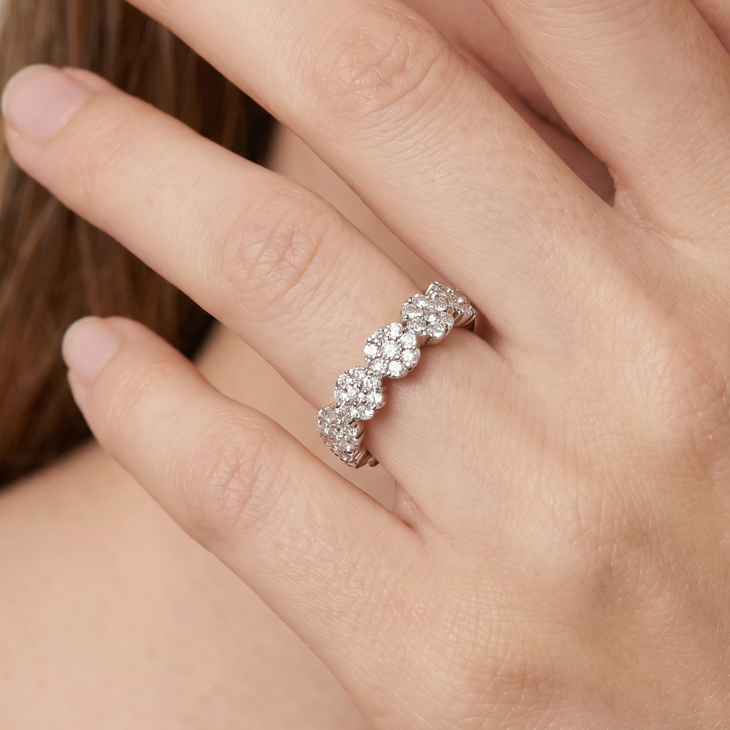 Diamond Floral Eternity Ring