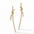 Large Paved Knot Drop Earrings