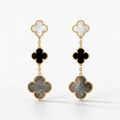Magic Alhambra 3 Mother Of Pearl Motifs Drop Earrings