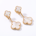 Magic Alhambra Pearl Clover Drop Earrings