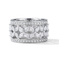 Pavé Diamond Victoria In White Wide Band Ring
