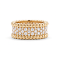 Perlée 3 Row Pavé Beaded Ring
