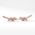 Rose Gold Pink Pavé Knot Earrings