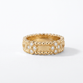 Sweet Diamond Clover Perlée Band Ring