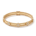 Sweet Perlée Diamond Clovers Bangle