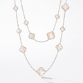Alhambra White Pearl Motifs Long Clover Necklace