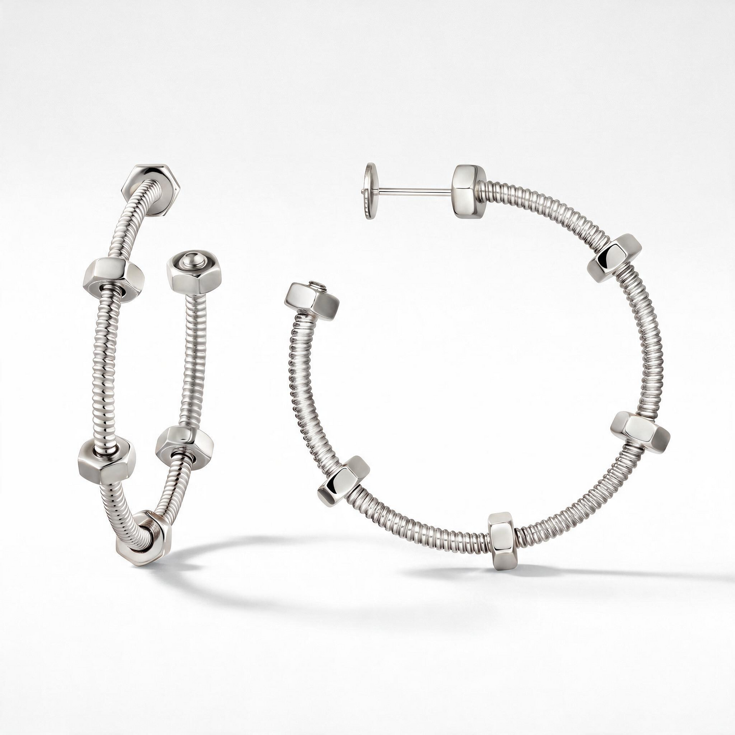 Large Screws Écrou De Earrings