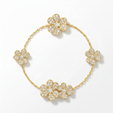 5 Frivole Paved Flowers Clover Bracelet
