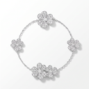 5 Frivole Paved Flowers Clover Bracelet