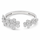 7 Paved Frivole Flowers Open Bracelet