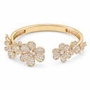7 Paved Frivole Flowers Open Bracelet