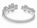 7 Paved Frivole Flowers Open Bracelet