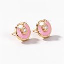 Amulette de Pink Stud Earrings