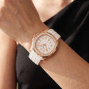 Aquanaut luce White Dial Stone Set Rose Tone Women's Watch | PP 36 5268/200R-001
