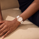 Aquanaut luce White Dial Stone Set Rose Tone Women's Watch | PP 36 5268/200R-001