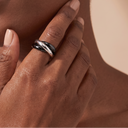 Black Tone Triple Band Ceramic Ring
