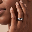 Black Tone Triple Band Ceramic Ring
