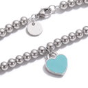 Blue "Return To T" Heart Tag Bead Bracelet