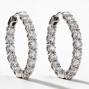 Classic Hoop In White Full Diamond Earrings