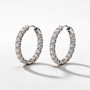 Classic Hoop In White Full Diamond Earrings