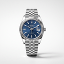 Datejust Oystersteel Bright Blue Fluted Dial Men's Watch | RL 41 126334