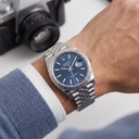 Datejust Oystersteel Bright Blue Fluted Dial Men's Watch | RL 41 126334