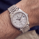 Day-Date White Gold Meteorite Diamond Dial Men's Watch | RL 40 228349RBR