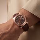 Day-date Everose Gold  President Chocolate Dial Leather Strap Men’s Watch | RL 38 128135