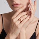 Double Wrap T Pavé Ring