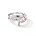 Double Wrap T Pavé Ring