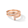 Double Wrap T Pavé Ring