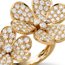 Full Diamond Floral Between The Finger Ring