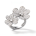 Full Diamond Floral Between The Finger Ring