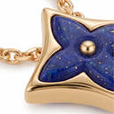 Gold Tone Blossom Blue Star Necklace
