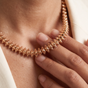 Gold Tone Clash De Stud Link Flexible Necklace