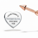Heart Tag And Arrow Stud Earrings