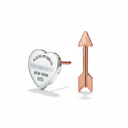 Heart Tag And Arrow Stud Earrings