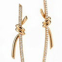 Large Paved Knot Drop Earrings