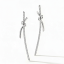 Large Paved Knot Drop Earrings