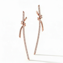 Large Paved Knot Drop Earrings