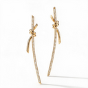 Large Paved Knot Drop Earrings