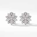 Lotus One Flower Stud Full Diamond Earrings