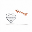Heart Tag And Arrow Stud Earrings