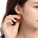 Magic Alhambra 2 Motifs Clover Carnelian & Tiger Eye Drop Earrings