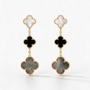 Magic Alhambra 3 Mother Of Pearl Motifs Drop Earrings