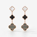 Magic Alhambra 3 Mother Of Pearl Motifs Drop Earrings