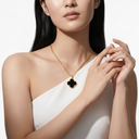 Magic Alhambra Black Onyx Clover 1 Motif Necklace