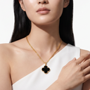 Magic Alhambra Black Onyx Clover 1 Motif Necklace