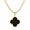 Magic Alhambra Black Onyx Clover 1 Motif Necklace